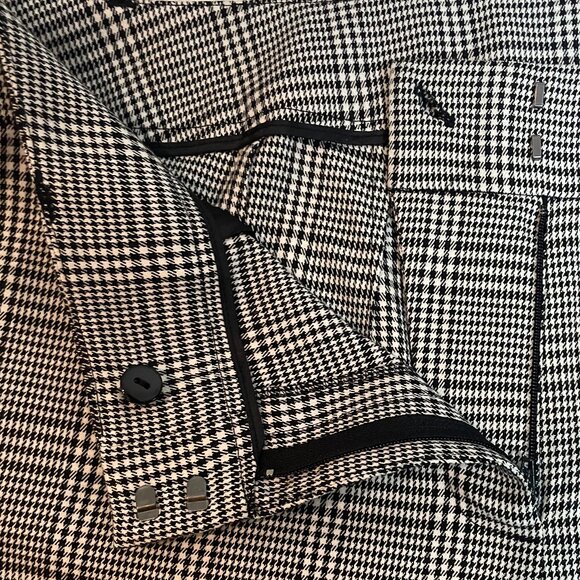 LANE BRYANT THE LENA WIDE LEG CAPRI PANT SIZE16 BLACK/WHITE PLAID NWT - Picture 2 of 11